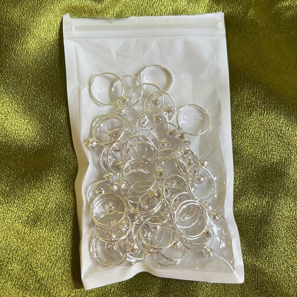 Silver diamond adjustable, accent rings. - Picture 3 of 3